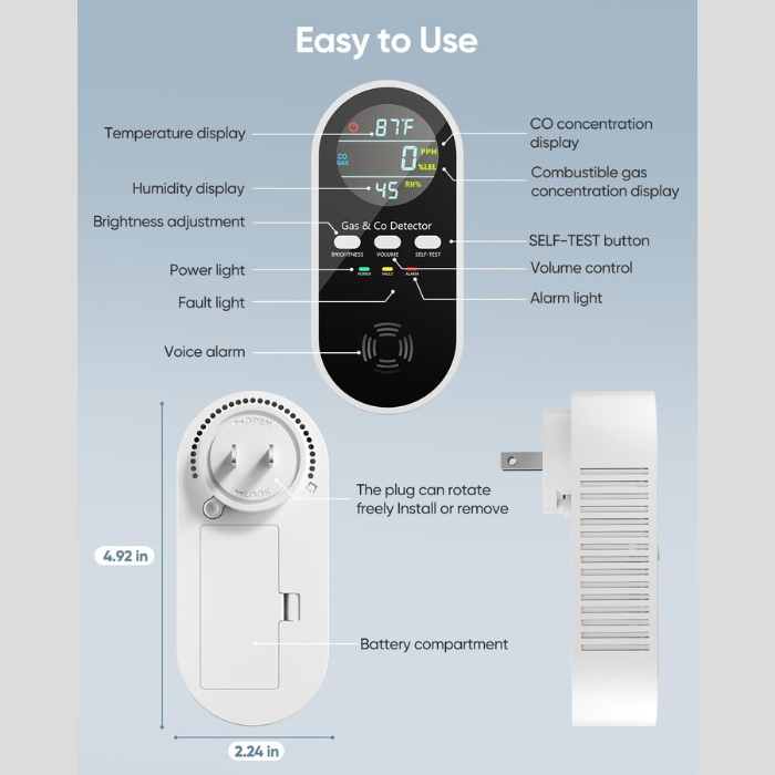 5-in-1 Carbon Monoxide Detector