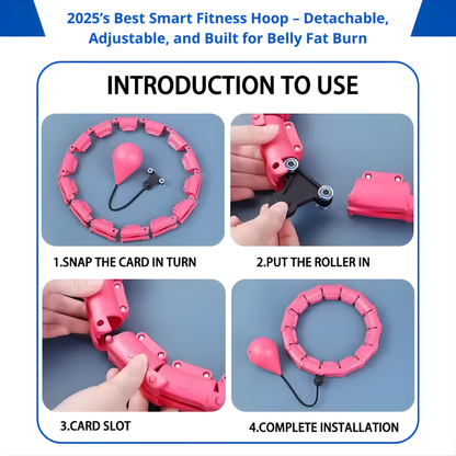 Weighted Fitness Hoop for Home Workout – Portable Smart Hula Hoop for Weight Loss & Slimming