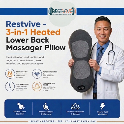 Flex Vibe - 3-in-1 Heated Lower Back Massager Pillow