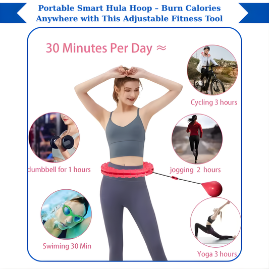 Weighted Fitness Hoop for Home Workout – Portable Smart Hula Hoop for Weight Loss & Slimming