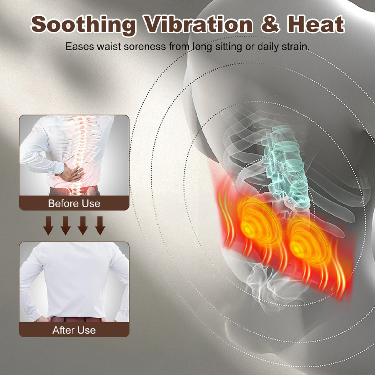 Flex Vibe - 3-in-1 Heated Lower Back Massager Pillow
