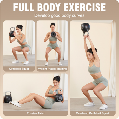 7-in-1 Adjustable Kettlebell for Strength Training, Quick-Adjust Weight System 3.5–22.5 lbs, Compact Home Gym Kettlebell