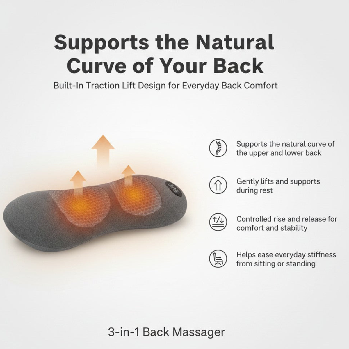 Flex Vibe - 3-in-1 Heated Lower Back Massager Pillow