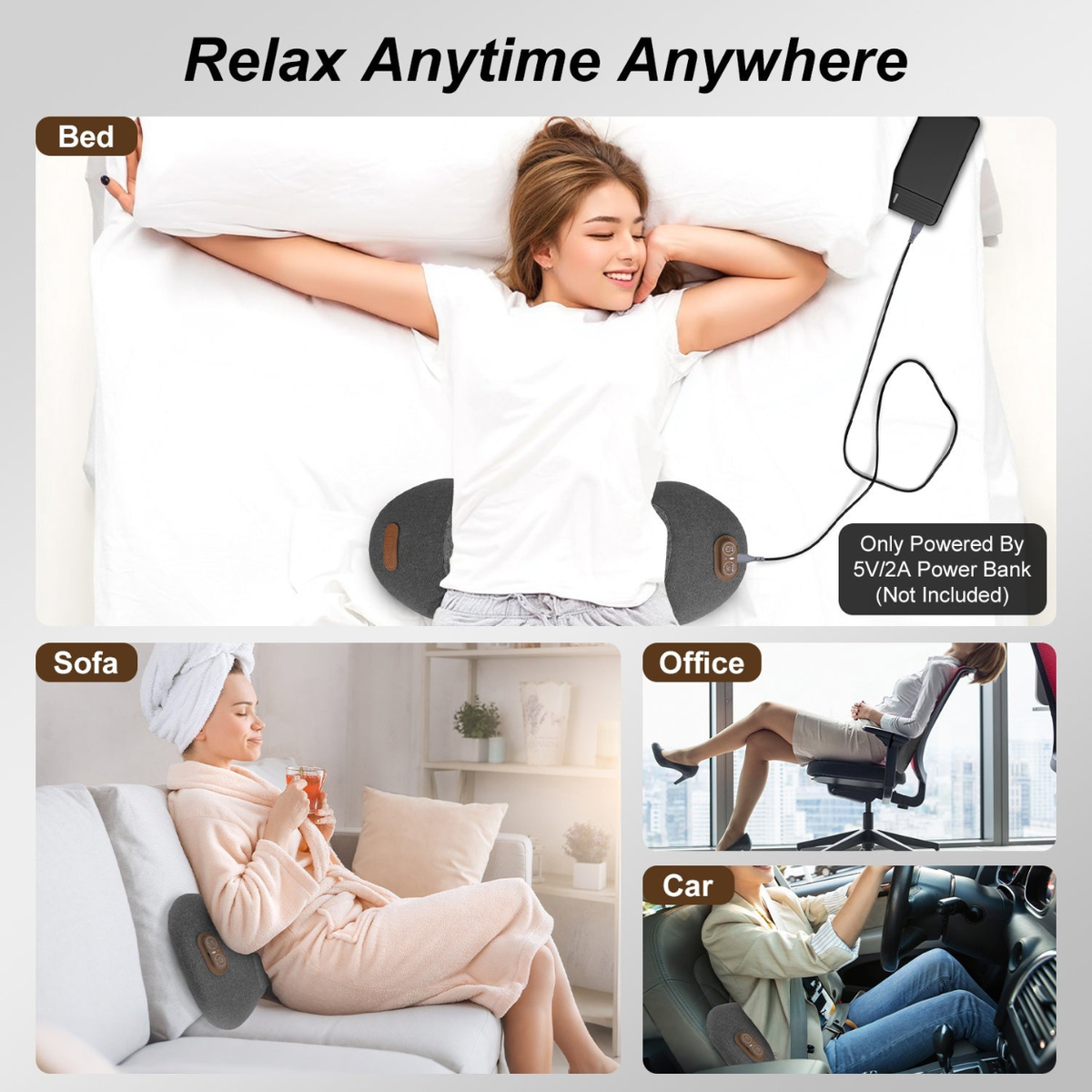 Flex Vibe - 3-in-1 Heated Lower Back Massager Pillow