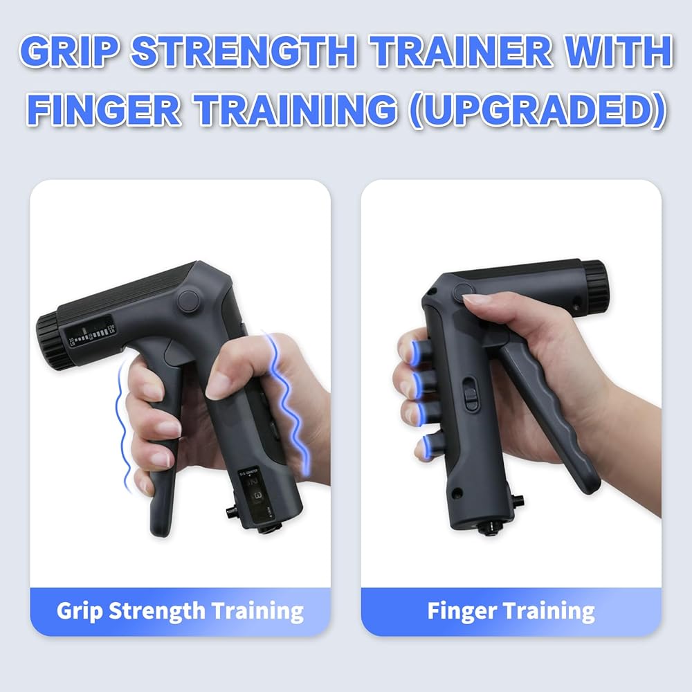 Flex Vibe PowerGrip Pro - Adjustable Hand Grip Strengthener with Counter for Wrist & Forearm Training