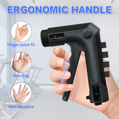 Flex Vibe PowerGrip Pro - Adjustable Hand Grip Strengthener with Counter for Wrist & Forearm Training